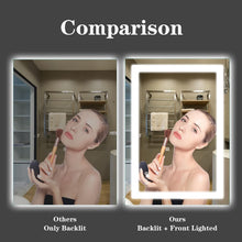 Load image into Gallery viewer, Stepless Dimmable Frontlit &amp; Backlit Bathroom Mirror - Unframed, Shatterproof