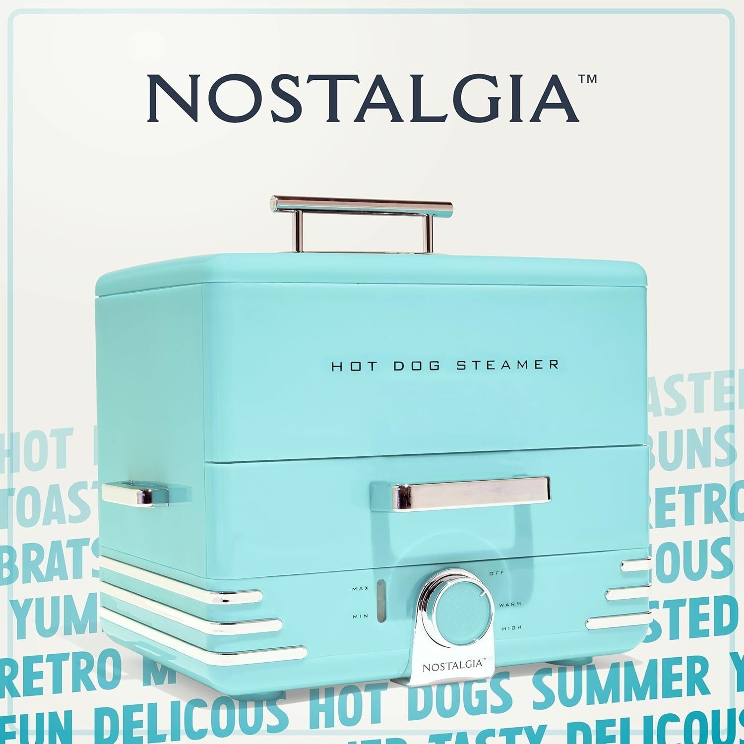 Aqua Hot Dog Steamer with Bun Warmer - Perfect for Parties & Gatherings