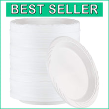 Load image into Gallery viewer, 400 Count Glossy 9'' Plastic Dinner Plates - Ideal for Large Parties &amp; Birthdays