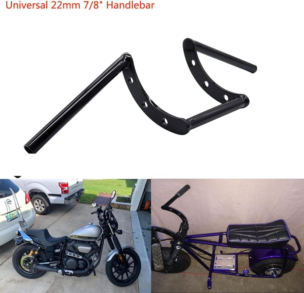 Universal 22mm Z Bars for Softail, Dyna & Sportster - Premium Black Finish