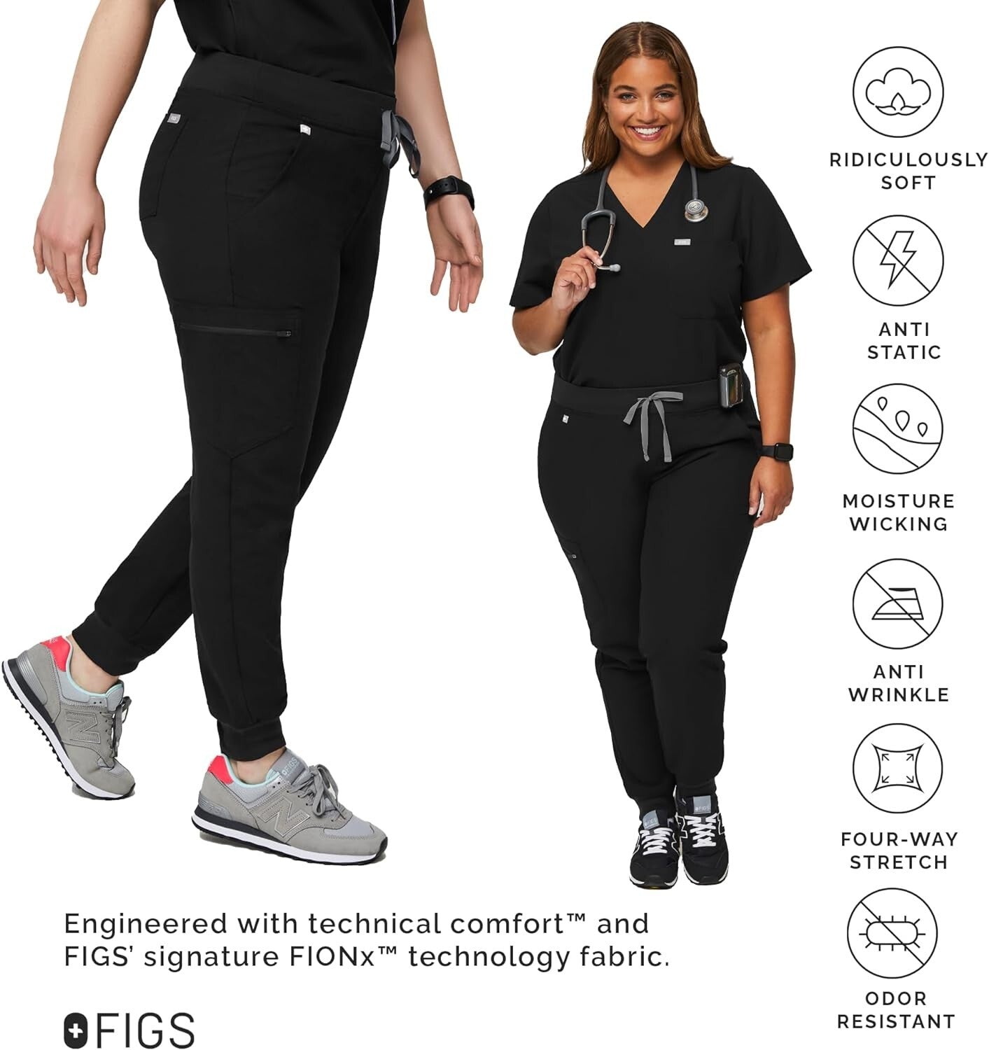 Versatile Women's Slim Fit Jogger Scrub Pants - Soft, Stretchy, Anti-Odor Design