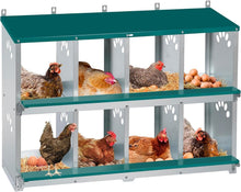 Load image into Gallery viewer, Spacious 8 Compartment Chicken Nesting Box - Ideal for Comfortable Egg Laying