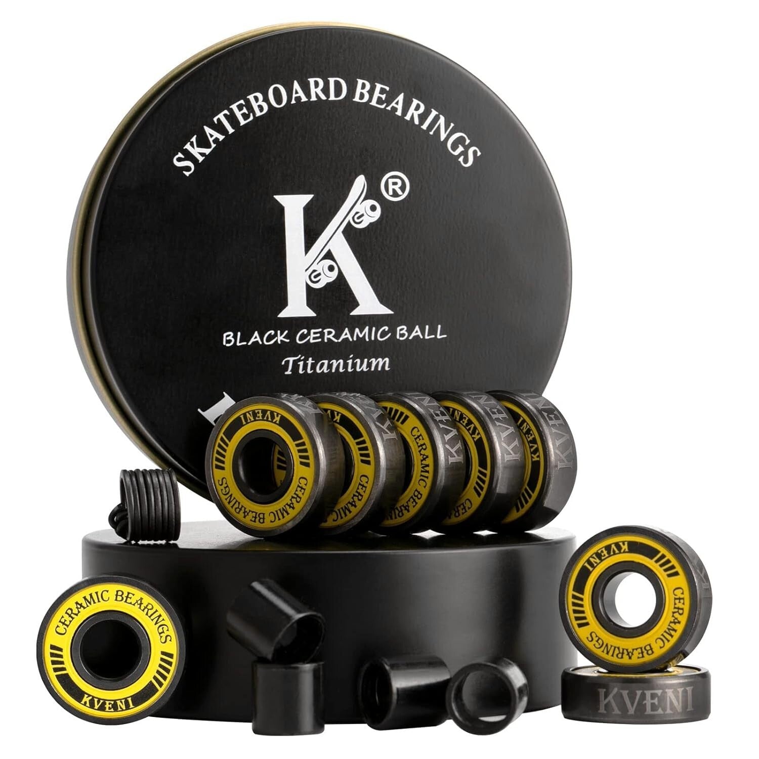 Durable 608rs Skateboard Bearings with Washers - Precision ABEC 9 Performance