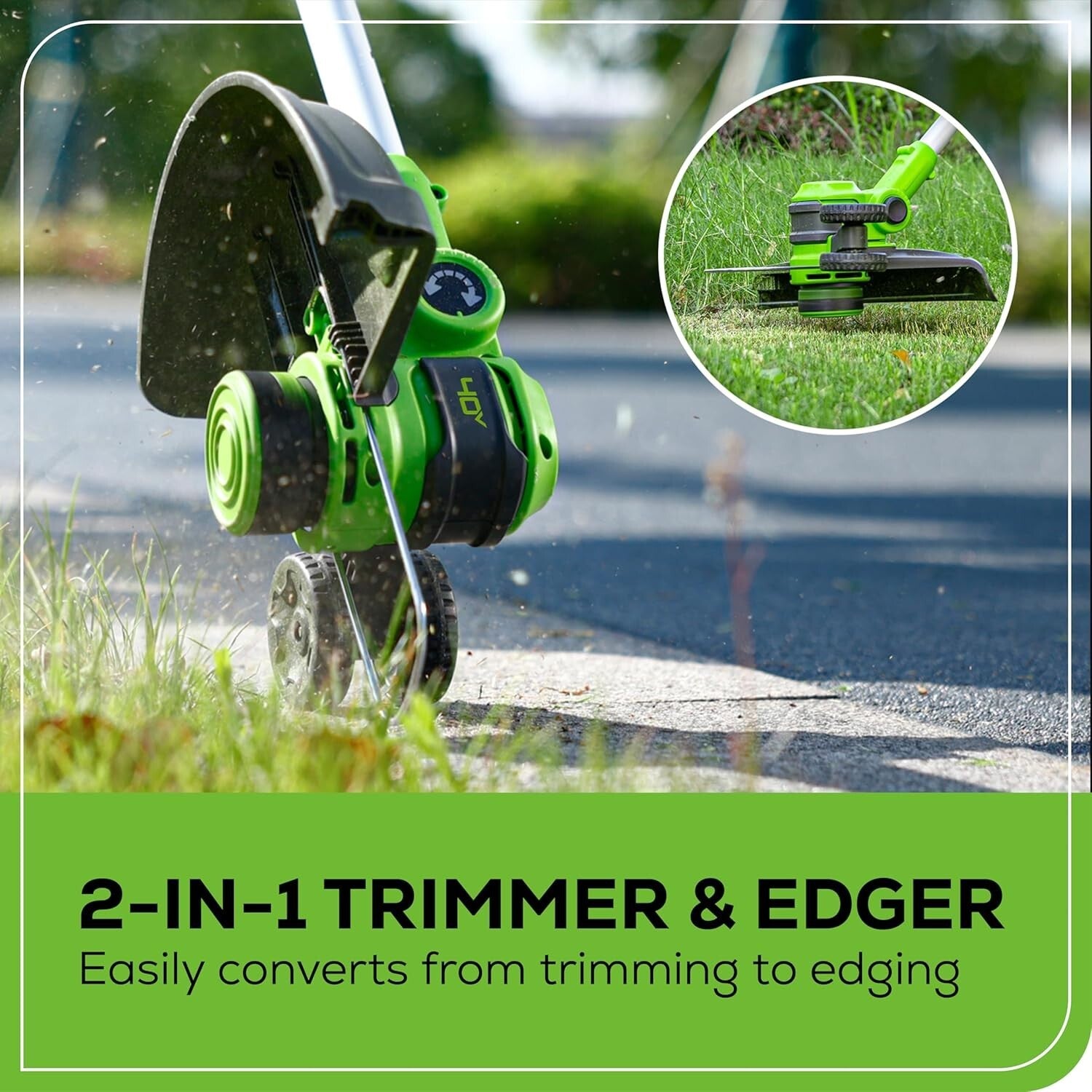 Eco-Friendly 40V 13-Inch Cordless Trimmer with Auto-Feed & Adjustable Height