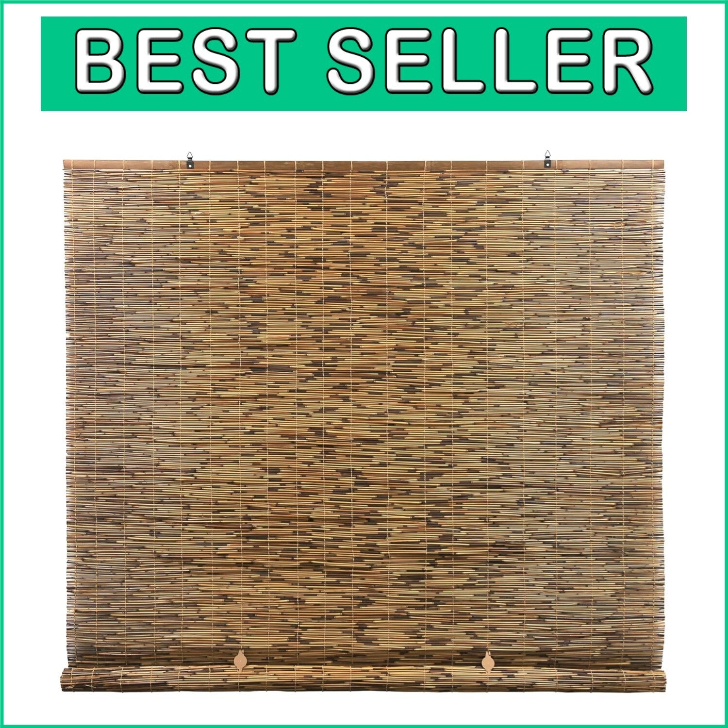60" W x 72" L Cordless Bamboo Shades - Stylish Semi-Sheer Coverage for Patios