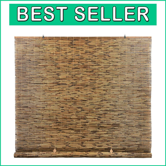 60" W x 72" L Cordless Bamboo Shades - Stylish Semi-Sheer Coverage for Patios