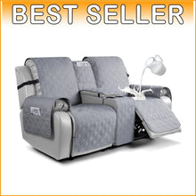 Load image into Gallery viewer, Slip-Resistant Two-Seater Recliner Cover with Console &amp; Side Pockets - Easy Care