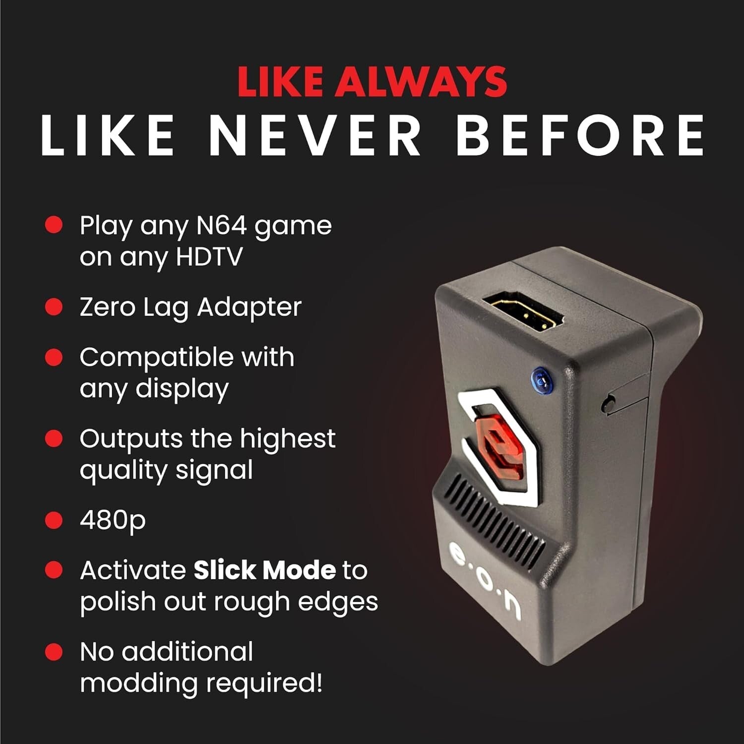 Super 64 HDMI Adapter for Nintendo 64 - Durable, Lightweight & Plug-and-Play