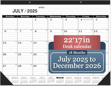 Load image into Gallery viewer, Extra Large 2025-2026 Desk Calendar with Easy Tear-Off Pages - Elegant Design