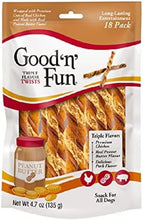 Load image into Gallery viewer, Good n Fun 18 Count Rawhide Twists: Triple Flavor Treats for All Life Stages