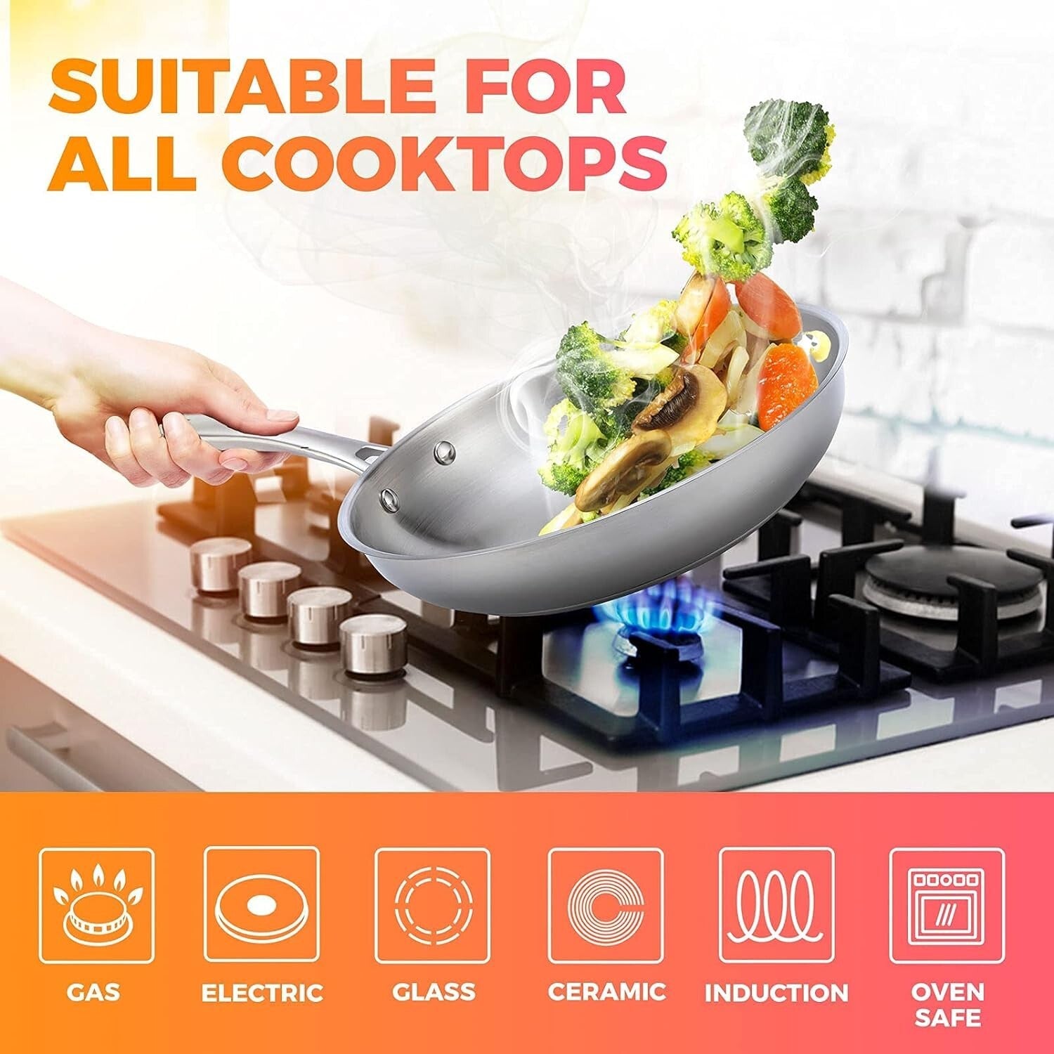 17-Piece Ultra-Clad Stainless Steel Cookware Set with Induction compatibility