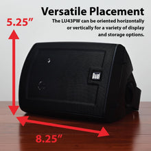 Load image into Gallery viewer, Stylish Black 4" 3-Way Speakers for Home, Pool, Patio, Garage - All Weather Use