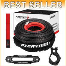 Load image into Gallery viewer, Ultra Strong Synthetic Winch Line 3/8'' x 100ft with Steel Hook &amp; Fairlead