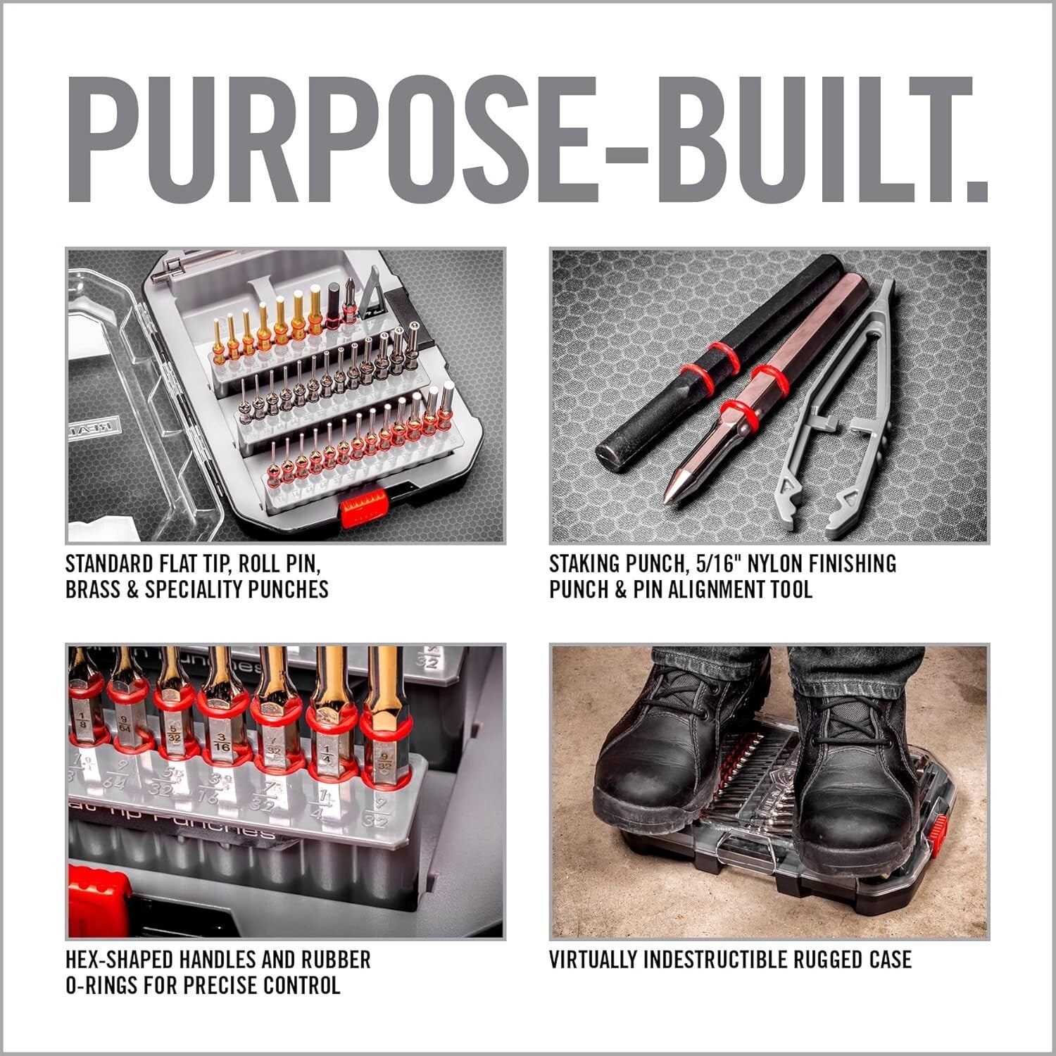 37-Piece Gunsmith Punch Set: Complete Tool Kit with Flat Tip and Brass Punches