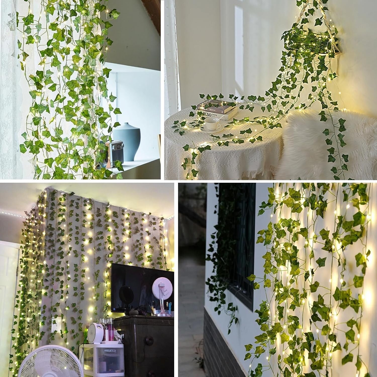 Enchanting Hanging Ivy Vines with LED Lights - 36 Pack for Indoor & Outdoor Use