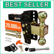 Load image into Gallery viewer, Powder-Coated Adjustable Trailer Hitch - 20,000 LBS, Weather-Resistant Design