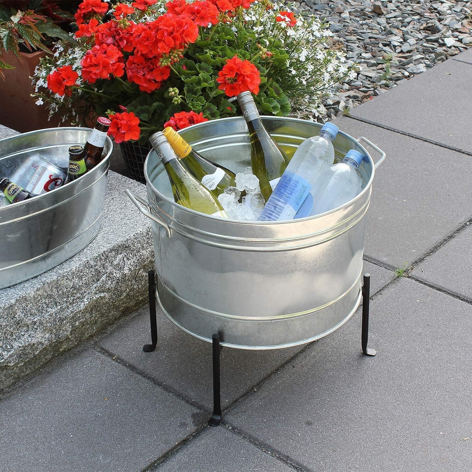 Multi-Purpose 50 Gallon Galvanized Steel Tub – Ideal for Garden & Entertaining
