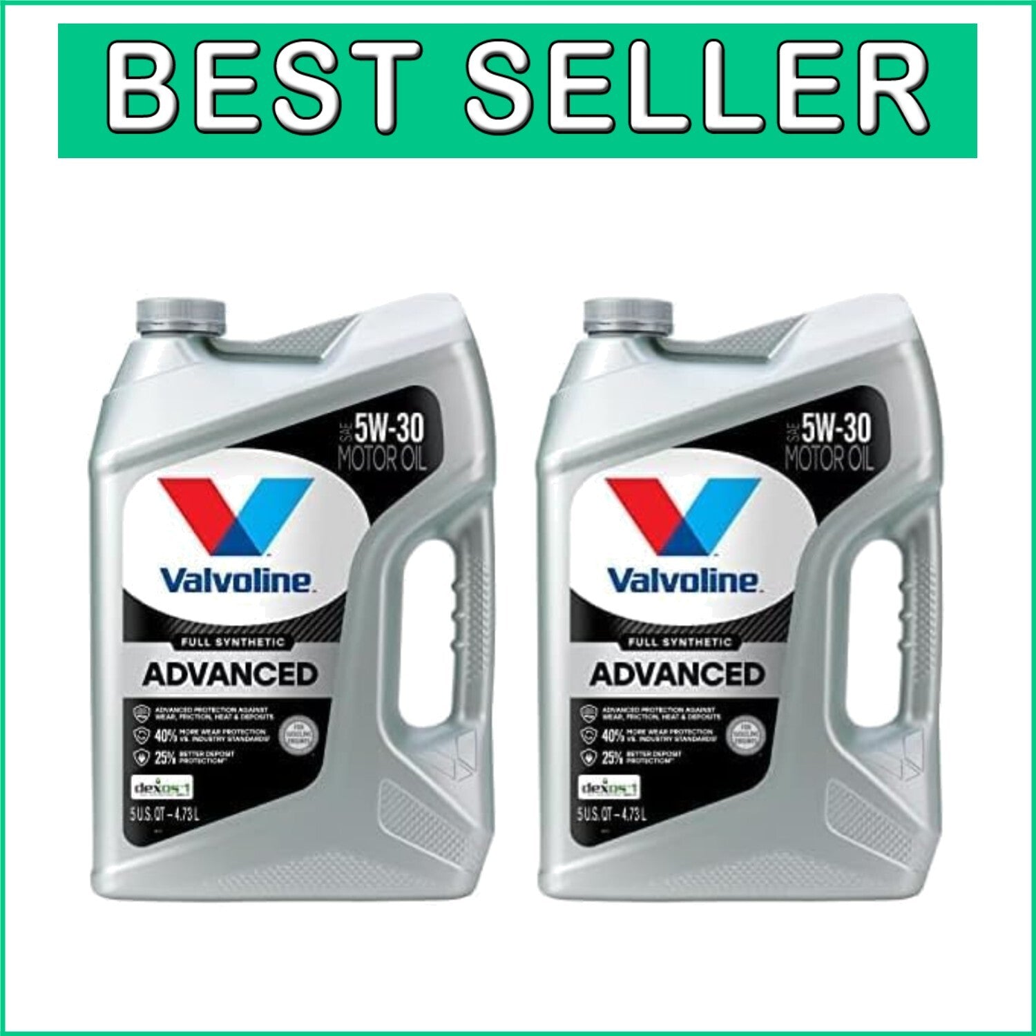 Exceptional 40% Wear Protection Full Synthetic Motor Oil - 10 QT Pack of 2