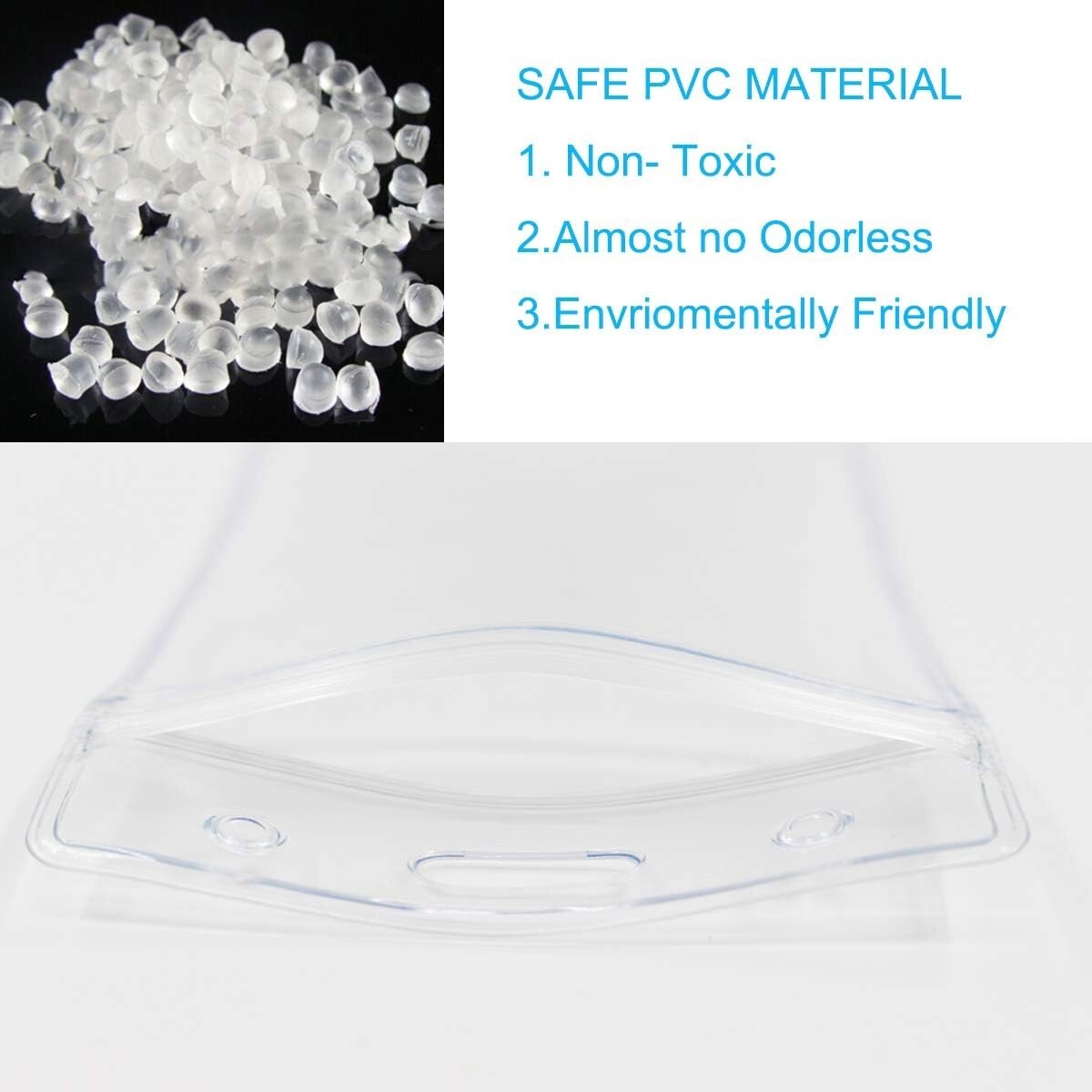 400 Pcs Waterproof Clear Plastic ID Badge Holders - Durable Vinyl Quality