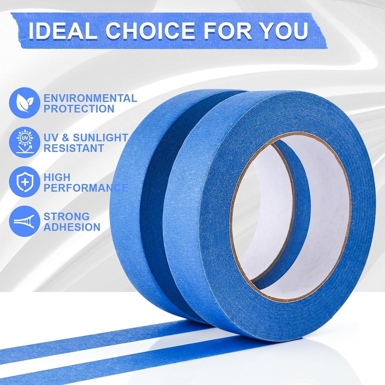 30 Rolls of Blue Painters Tape 1" Wide - Residue-Free Precision for All Surfaces