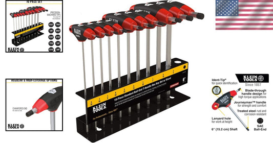 Alloy Steel Ball End Hex Key Set - 6-Inch Blades, 10-Piece Professional Kit