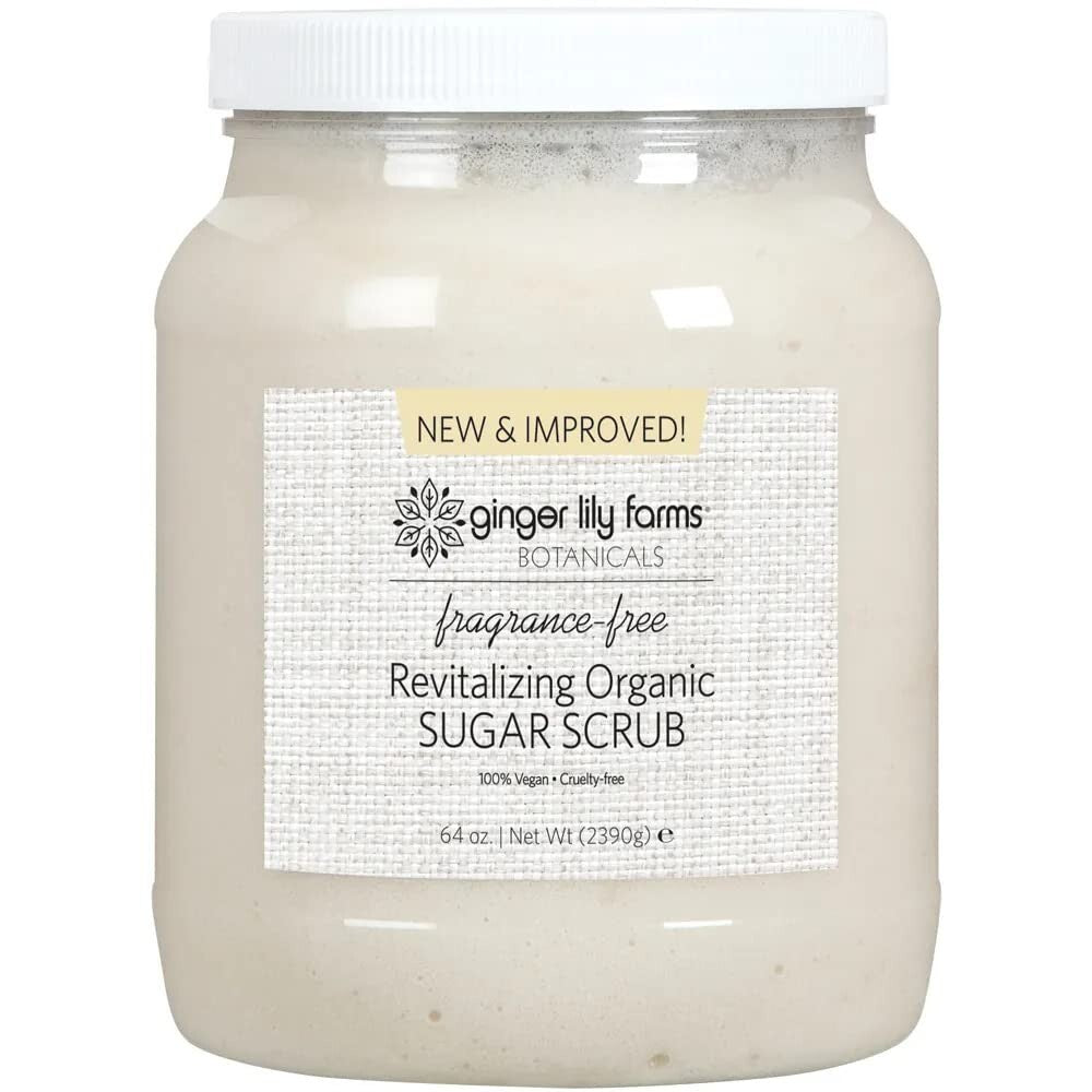 All-Natural Exfoliating Sugar Scrub - Fragrance-Free 64oz Skin Revitalizer