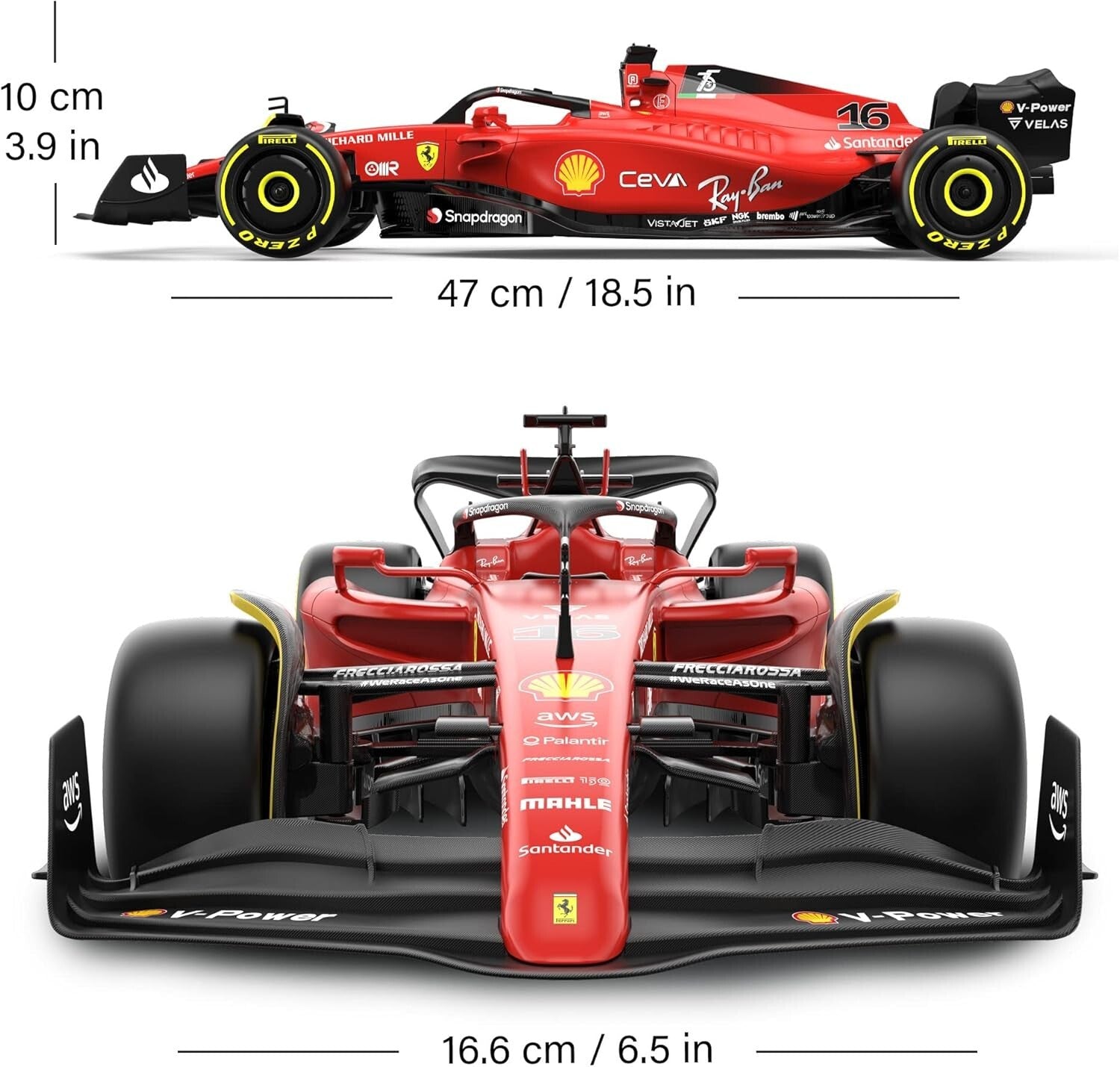 High Gloss 1:12 Ferrari F1 75 RC Car - Ideal Gift for Racing Fans & Enthusiasts