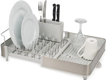 Load image into Gallery viewer, Premium Expandable Dish Rack with Removable Cutlery Holder &amp; Drainage System