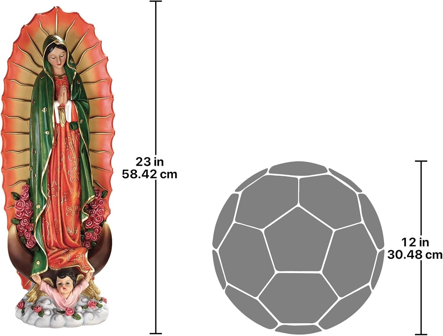 Stunning 23-Inch Virgin of Guadalupe Statue for Faith-Inspired Home Decor