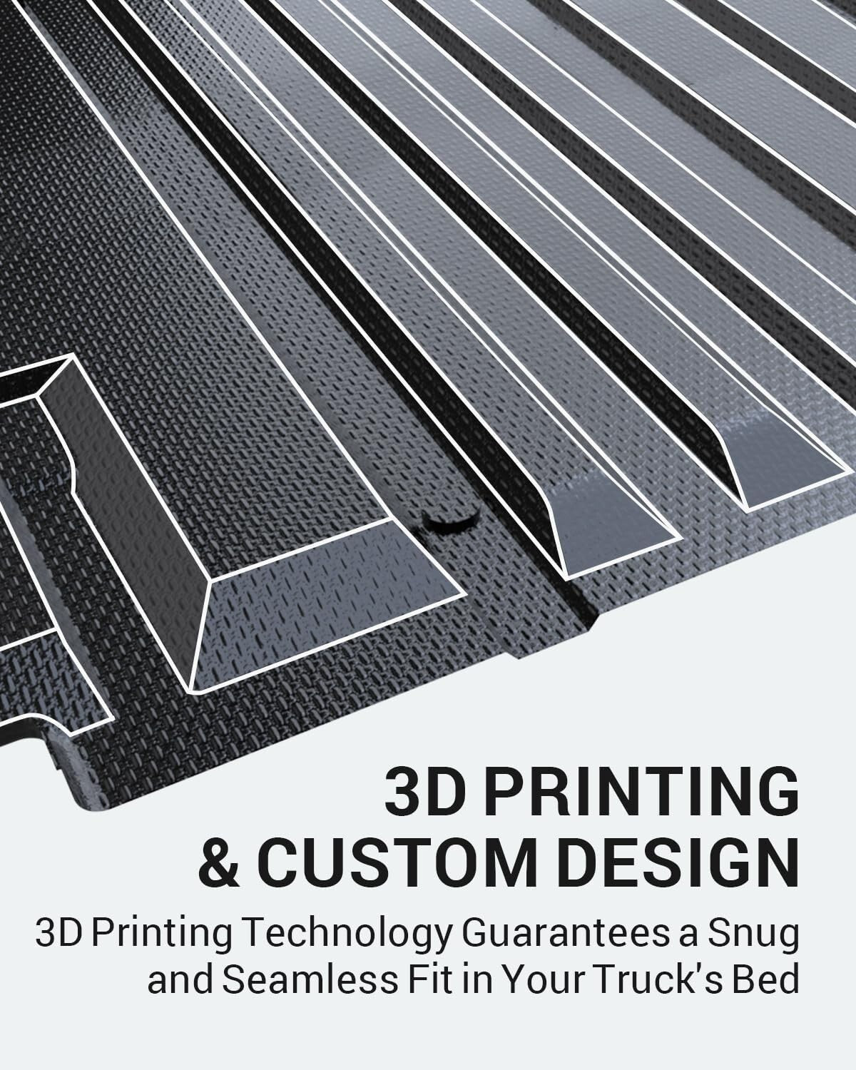 Custom Fit TPE Bed Mat for 2022-2025 Trucks with Raised Edges for Protection