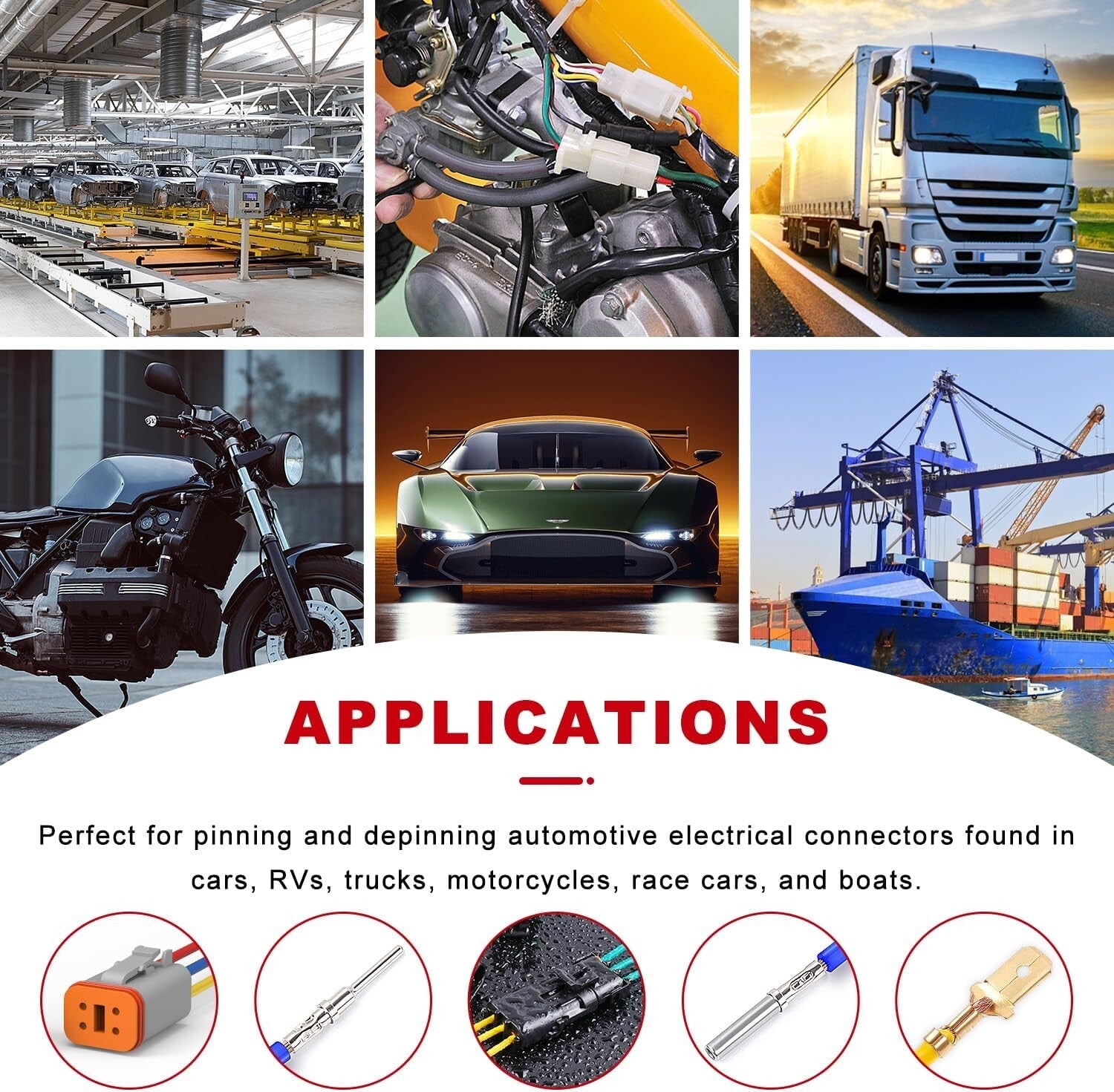 Complete Automotive Wiring Kit with Crimpers and Terminal Removal Tools - 8PCS