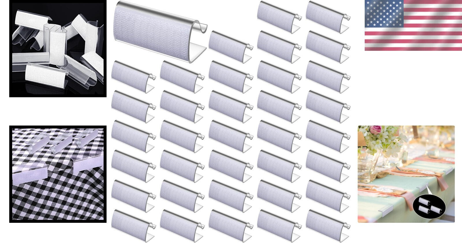 Versatile 150 Piece Table Skirting Clip Set - Ideal for Indoor & Outdoor Events