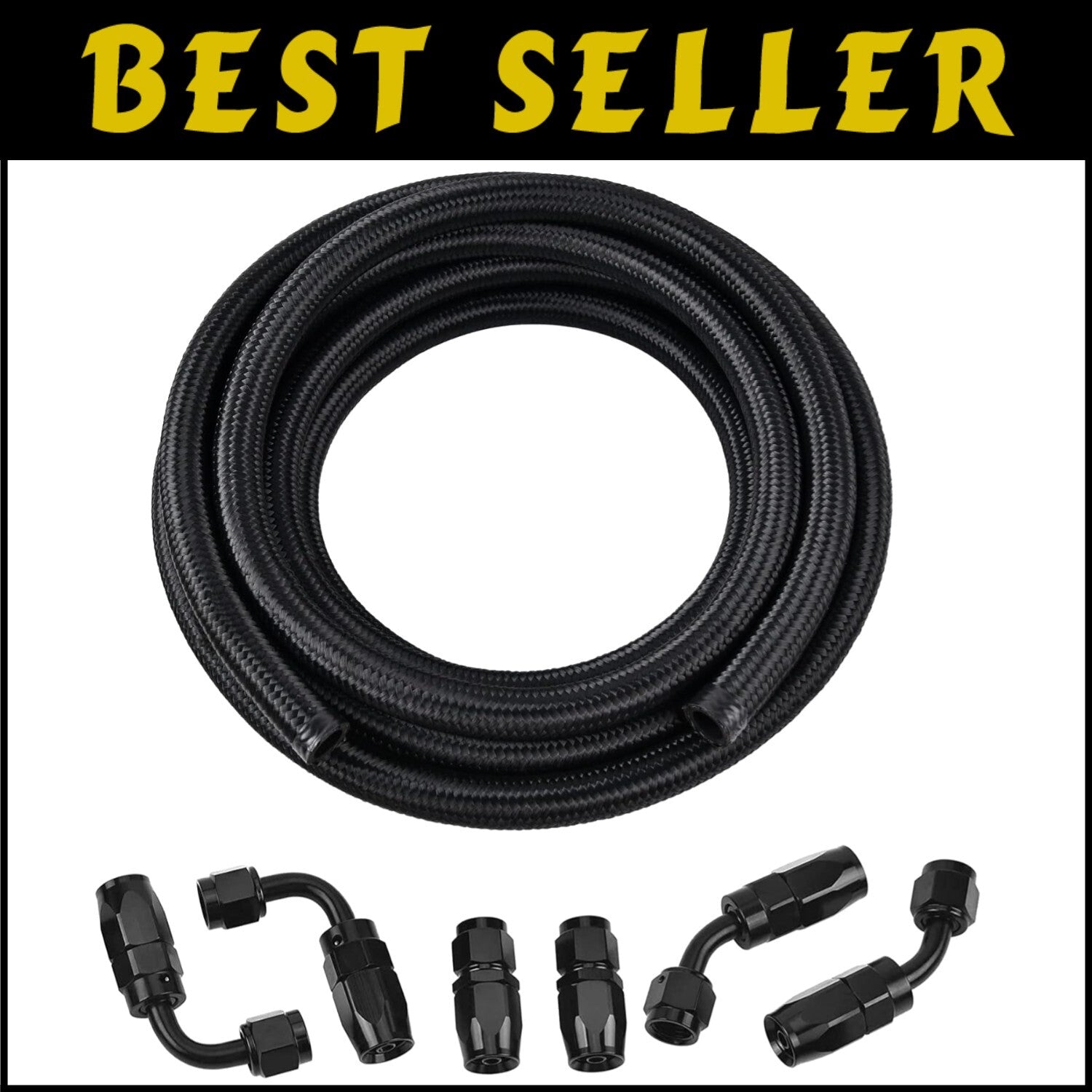 Durable 10FT AN8 Braided Fuel Hose Kit - High Pressure Rated & Lightweight