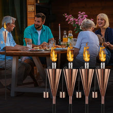 Load image into Gallery viewer, Elegant Stainless Steel Oil Torches for Garden - Set of 4 with 7-Hour Burn Time