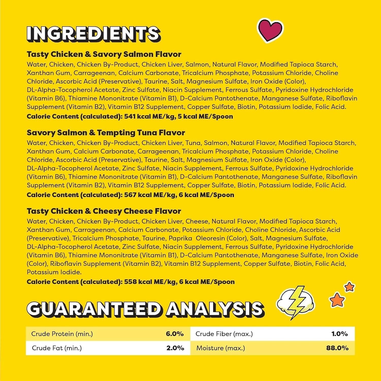 Variety Pack Lickable Cat Treats - Creamy Spoon Sizes - 10 Grams Each, 72 Count