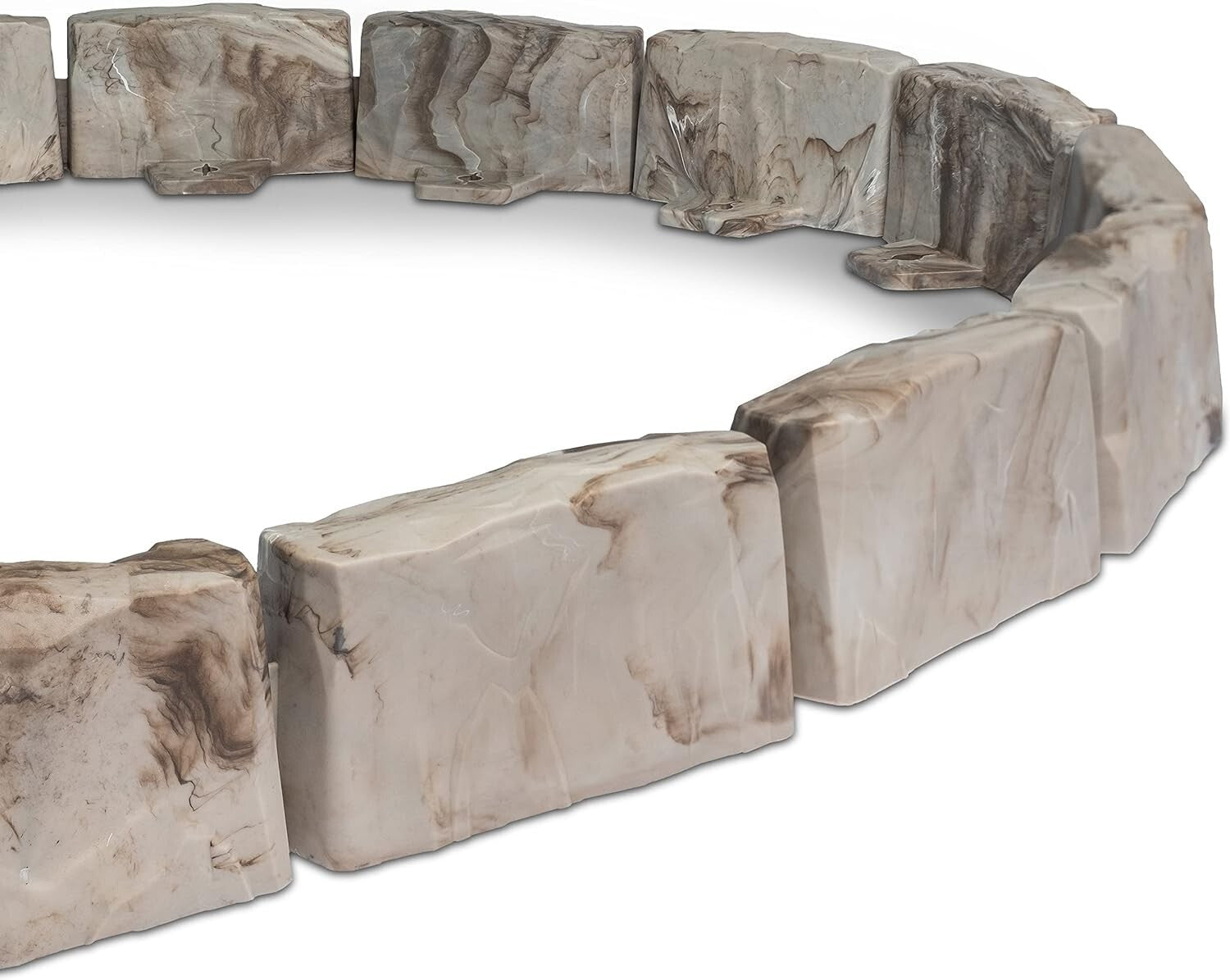 No-Dig Decorative Stone-Look Landscape Edging with Anchoring Spikes - 90 ft Kit