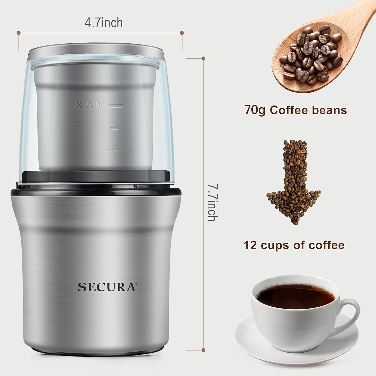 Effortless Grinding: Electric Coffee and Herb Grinder with Precision Control