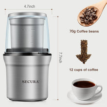 Load image into Gallery viewer, Effortless Grinding: Electric Coffee and Herb Grinder with Precision Control