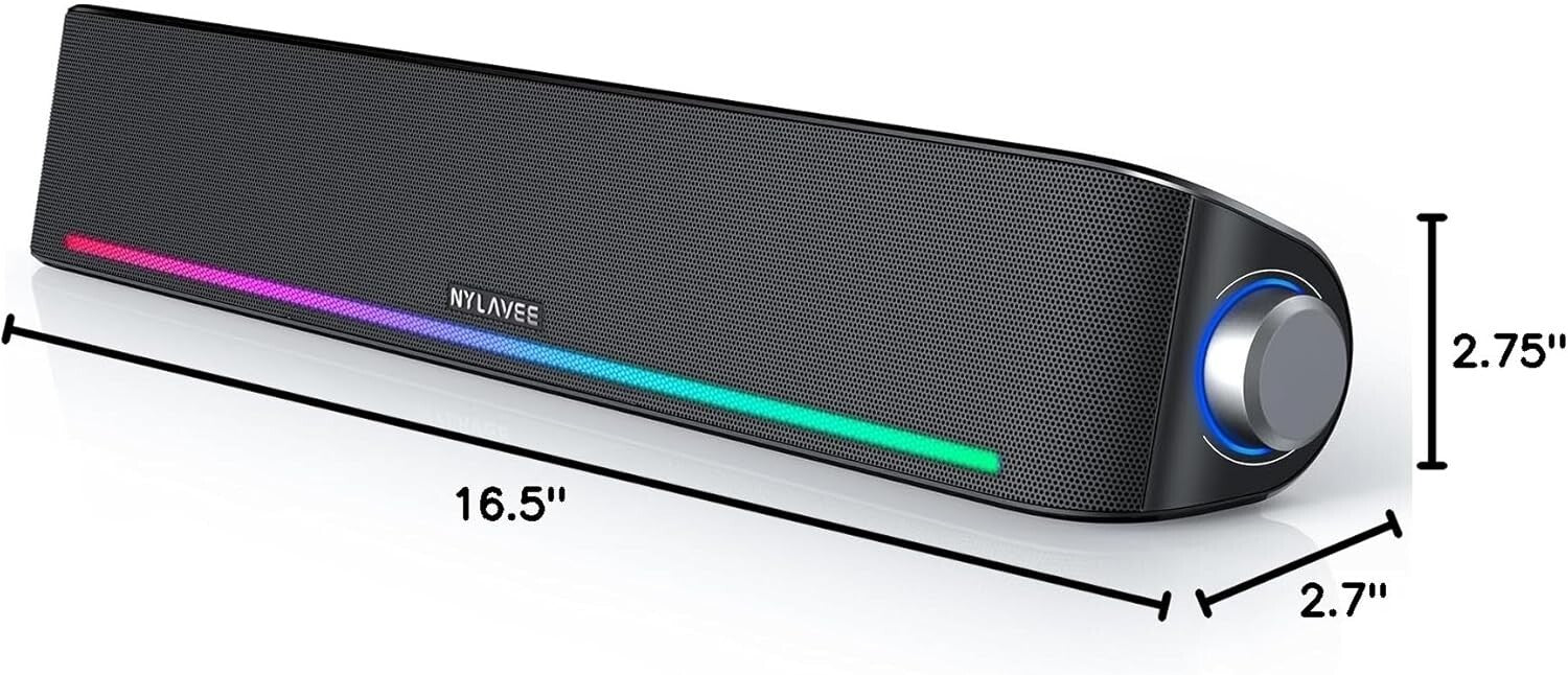 Dynamic Sound Bar Speakers with Bass Boost and RGB Lighting – USB Powered