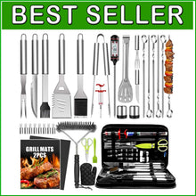 Load image into Gallery viewer, 34-Piece Premium Stainless Steel BBQ Accessories Set - Ultimate Grilling Gifts