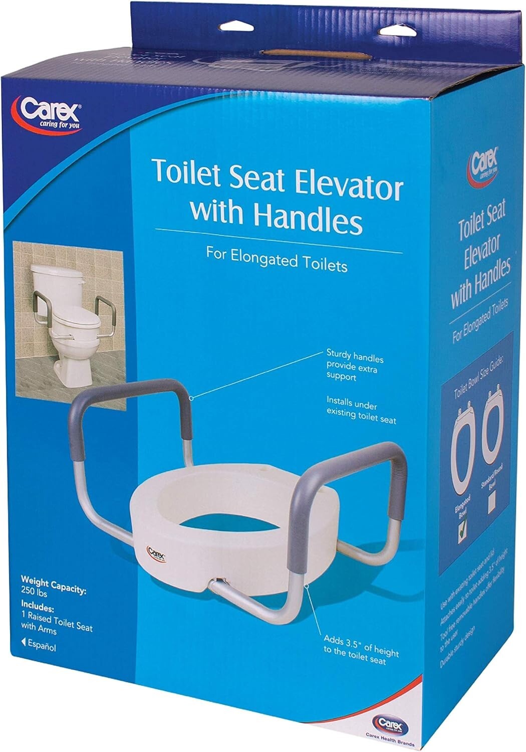 Easy Install Elevated Toilet Seat for Elongated Toilets - No Tools Required