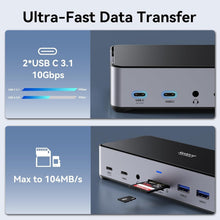 Load image into Gallery viewer, Ultimate 13in1 USB C Docking Station for 3 Monitors - 4K Support &amp; 10Gbps Speed
