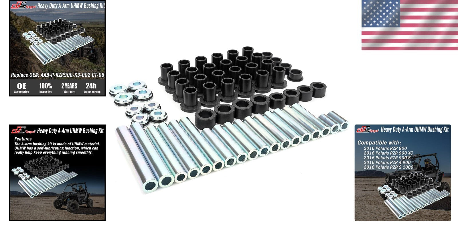 Durable UHMW Control Arm Bushing Replacement Kit for 2016 Polaris RZR 900 Series