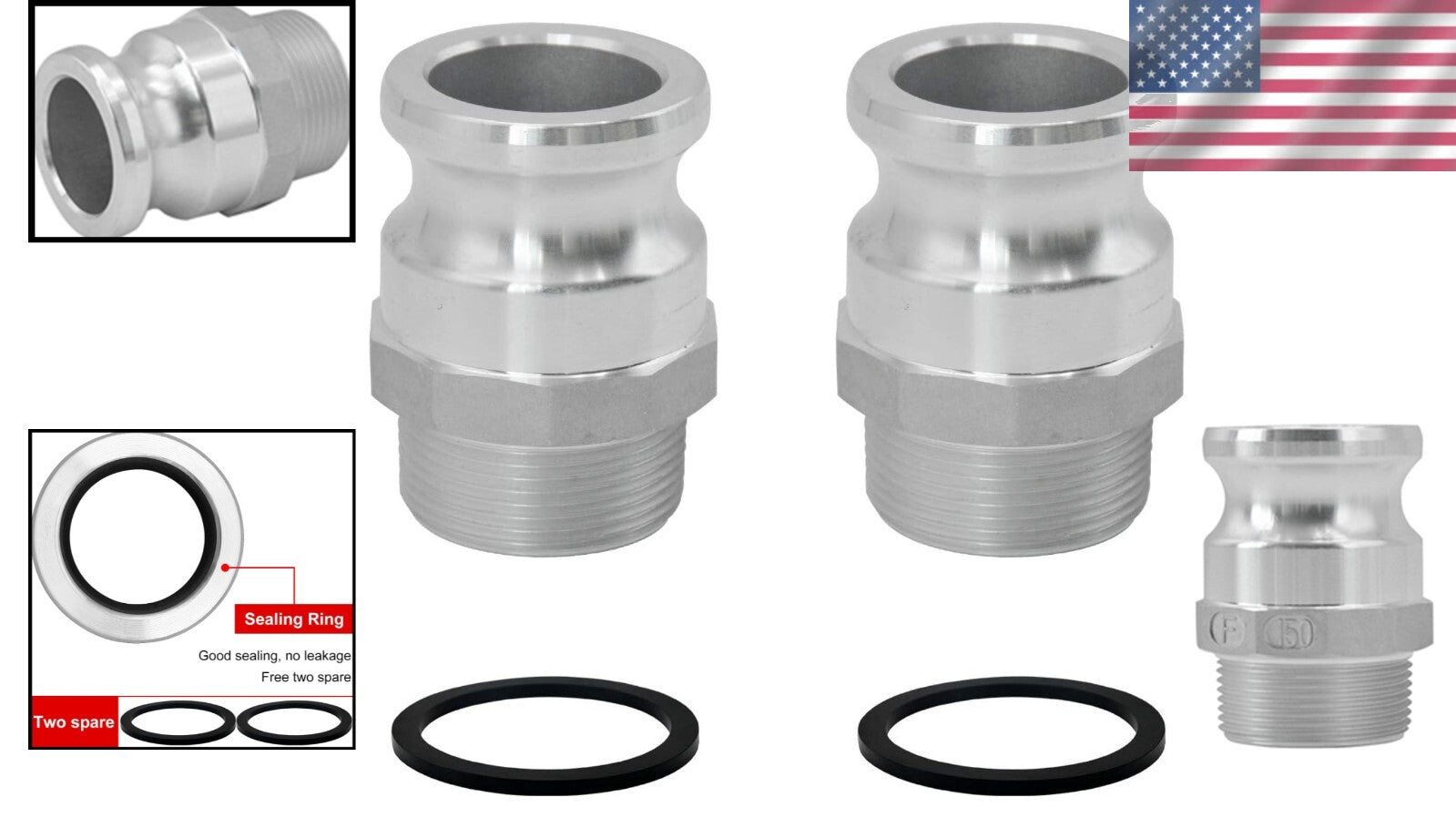 4-Inch Aluminum Camlock Hose Fittings Set - Quick Disconnect & Gaskets Included