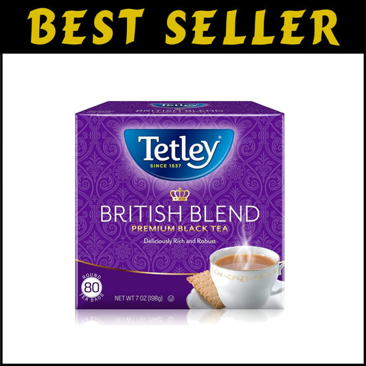 British Blend Premium Black Tea: Authentic English Breakfast, 80 Bags Pack of 12