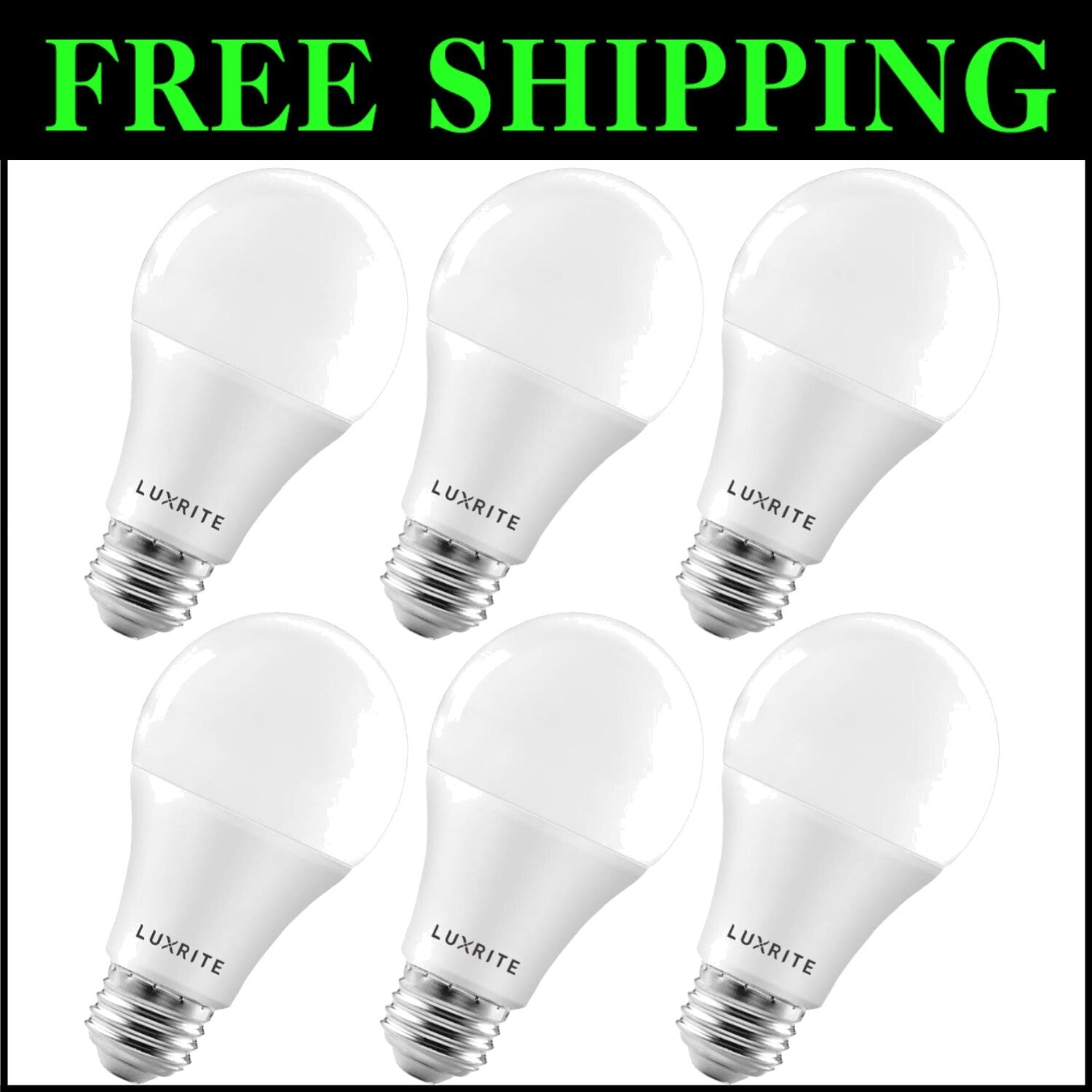 Energy Star Rated A19 LED Bulbs 100W Equivalent - 6 Pack, Dimmable & Durable