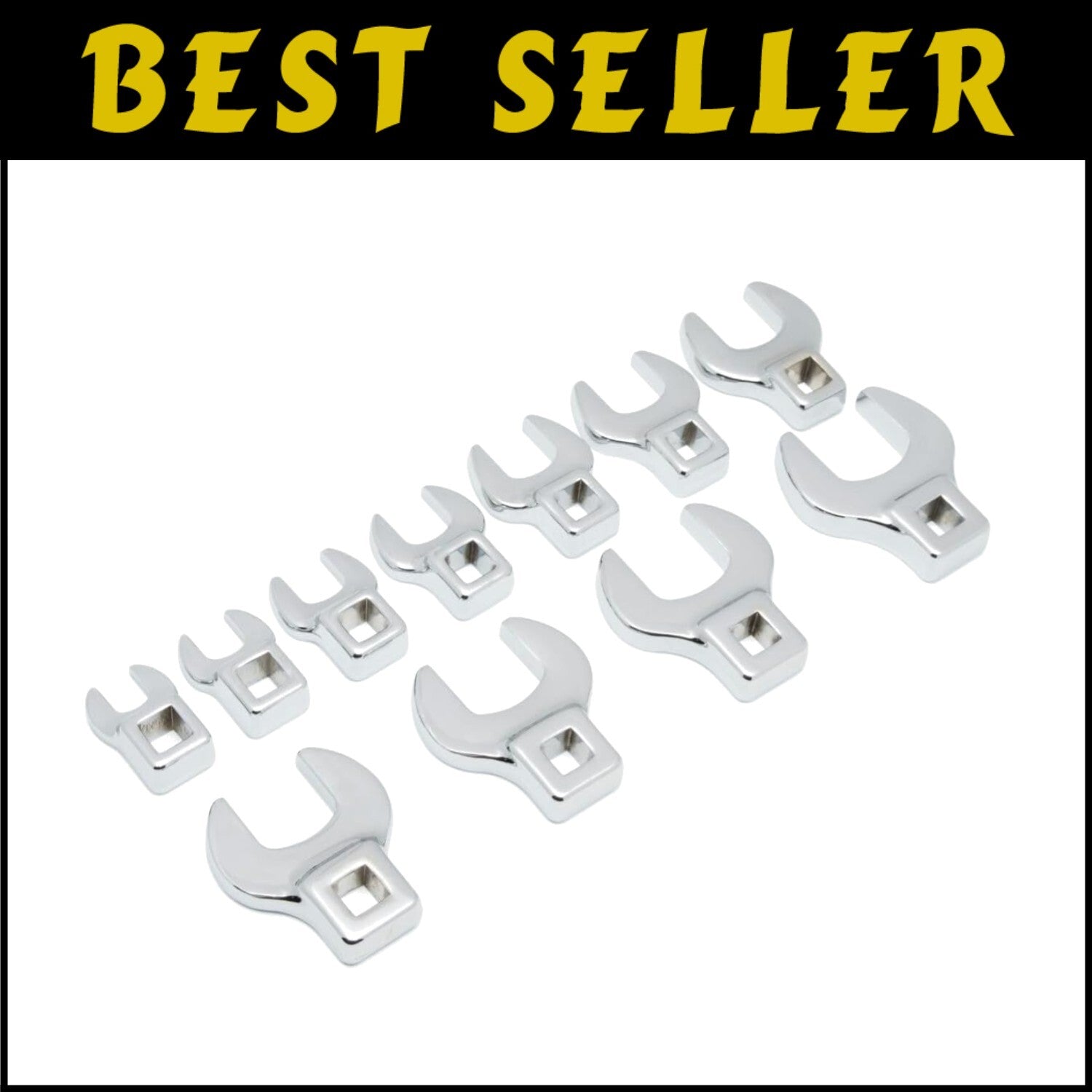 Professional 11-Pc. Non-Ratcheting SAE Crowfoot Wrench Set in Storage Tray