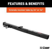 Load image into Gallery viewer, Adjustable 2-1/2 to 2-In Hitch Adapter, 34-inch Extension, Durable Carbon Steel