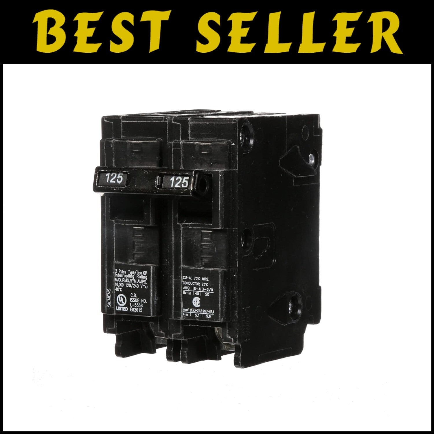 10,000 AIC Double Pole Circuit Breaker for Overload and Short-Circuit Protection