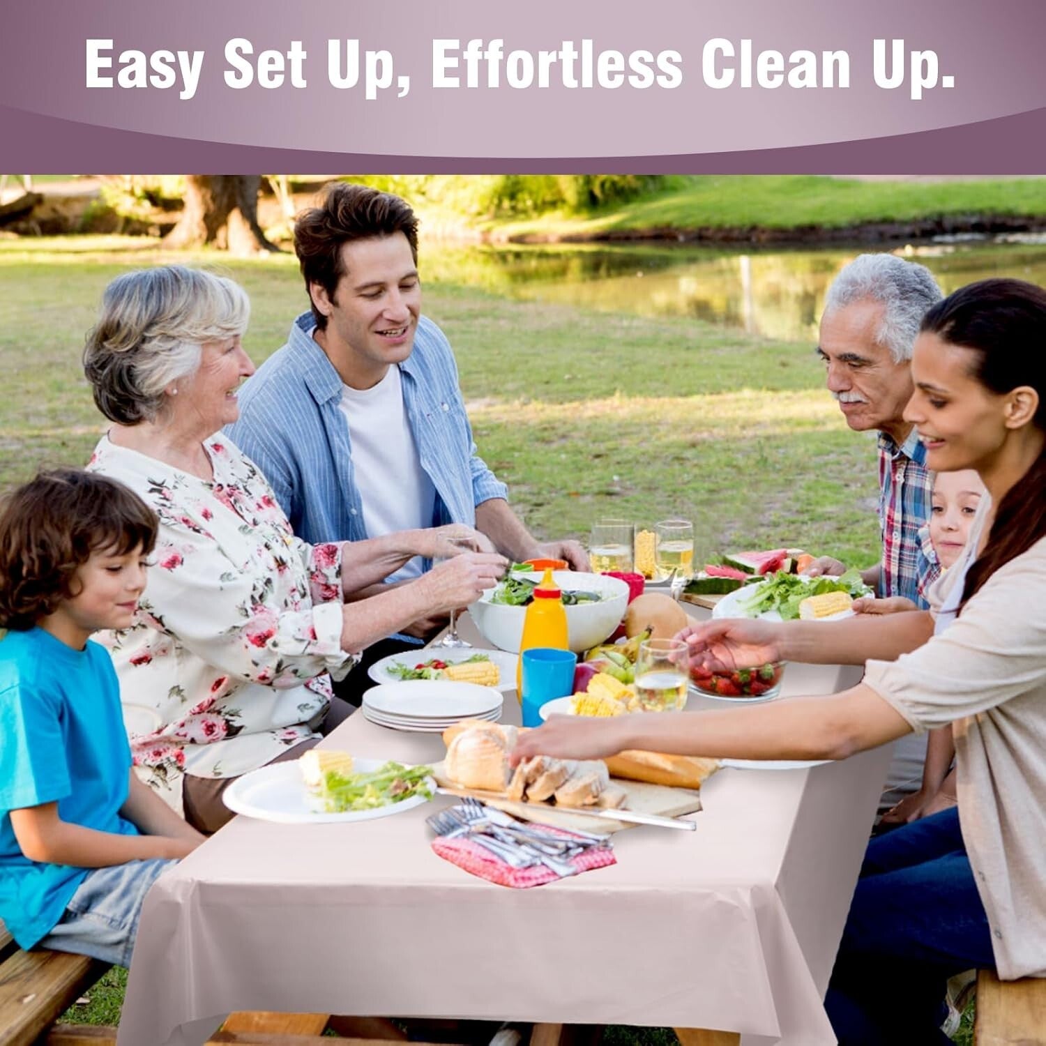 Elegant Light Pink 40'' x 300ft Disposable Tablecloth Roll for All-Season Events